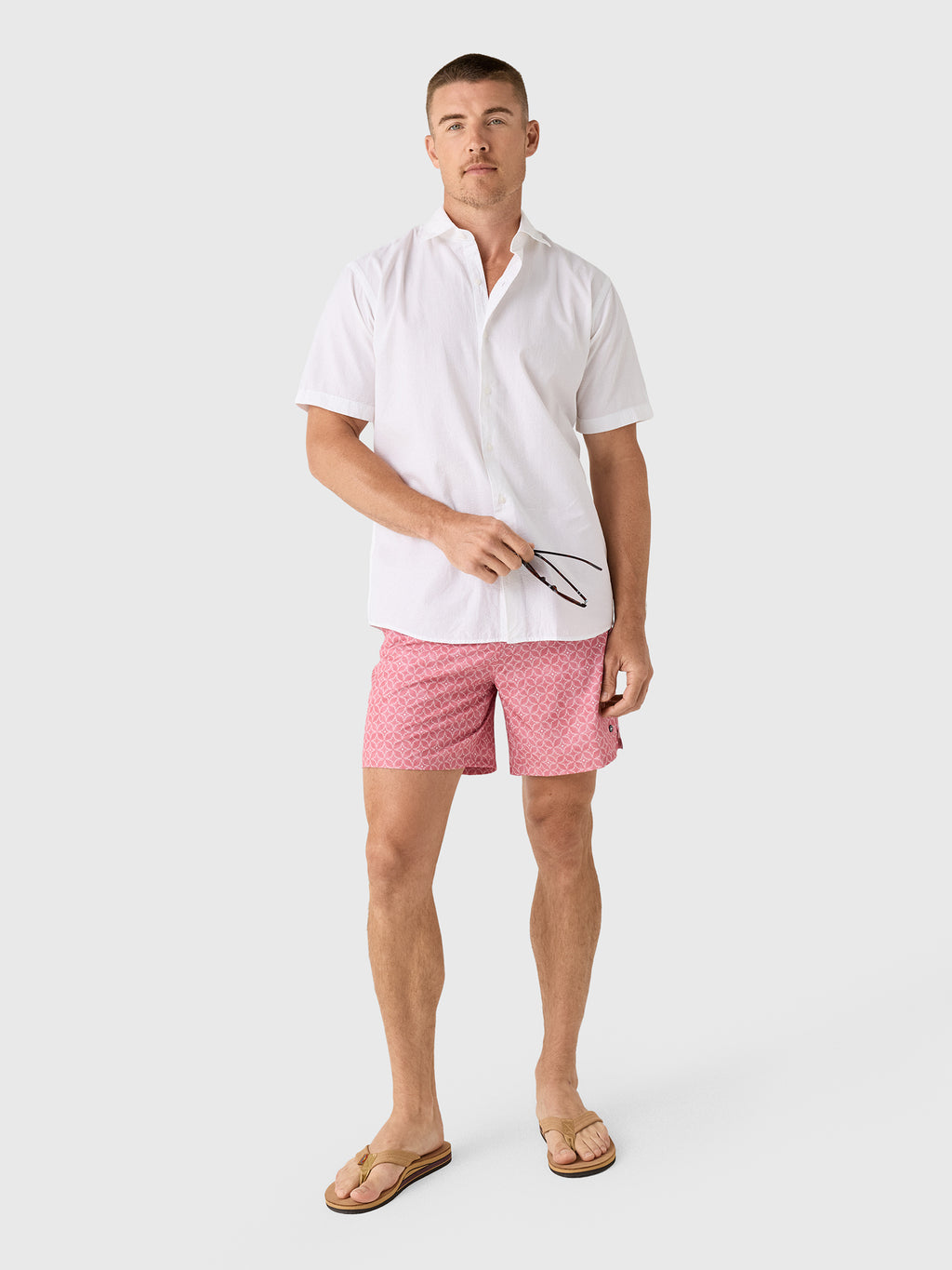 Peter Millar Crown Men's Seaward Cotton Lyocell Sport Shirt - Saint Bernard