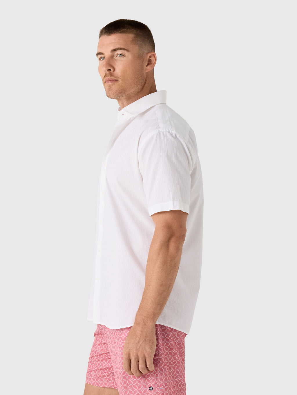 Peter Millar Crown Men's Seaward Cotton Lyocell Sport Shirt - Saint Bernard