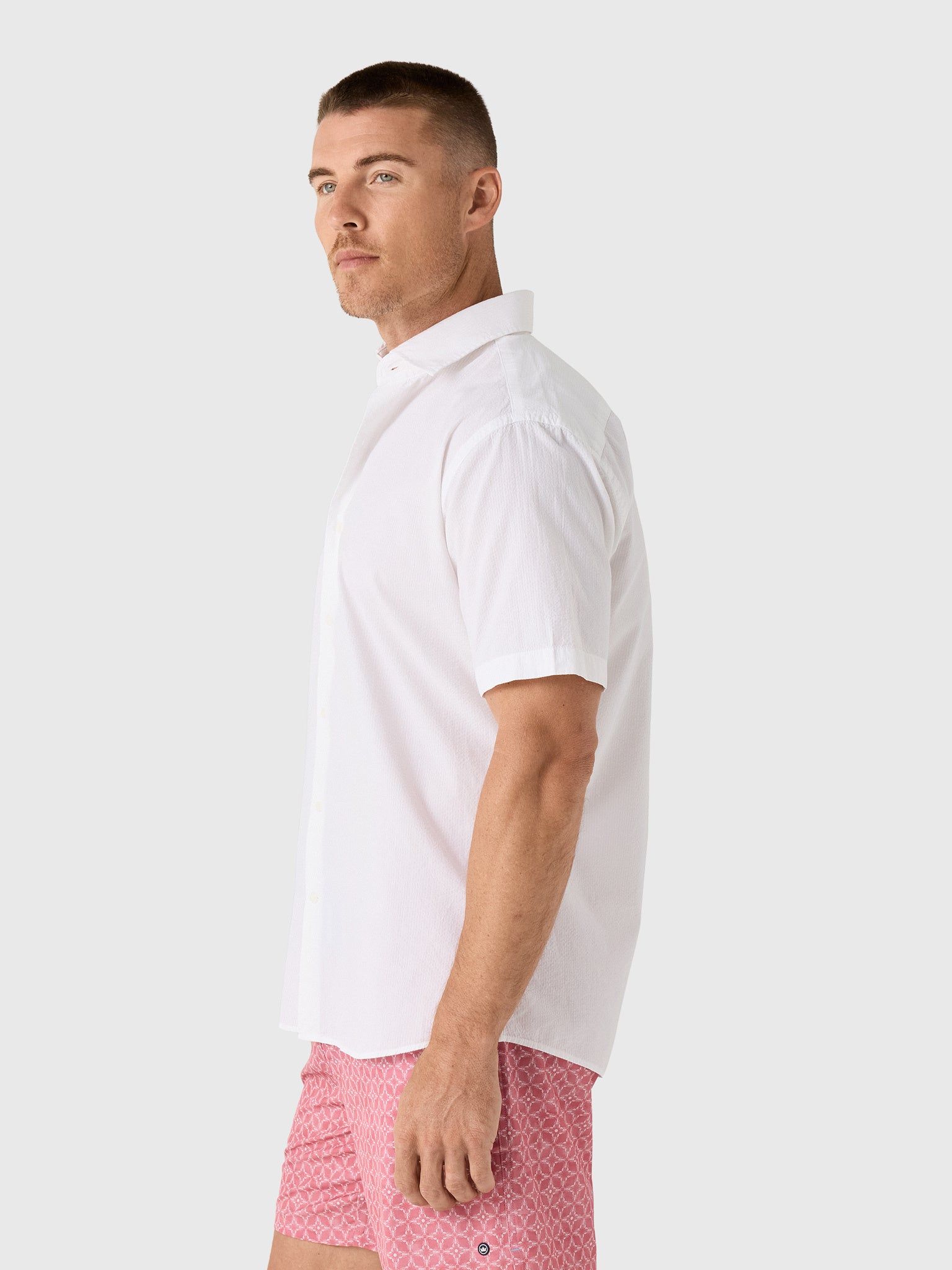 Peter Millar Crown Men's Seaward Cotton Lyocell Sport Shirt - Saint Bernard