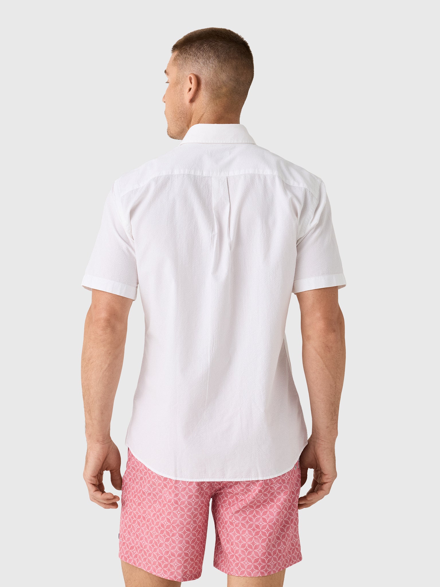 Peter Millar Crown Men's Seaward Cotton Lyocell Sport Shirt - Saint Bernard