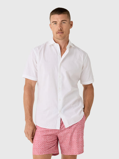 Peter Millar Crown Men's Seaward Cotton Lyocell Sport Shirt - Saint Bernard