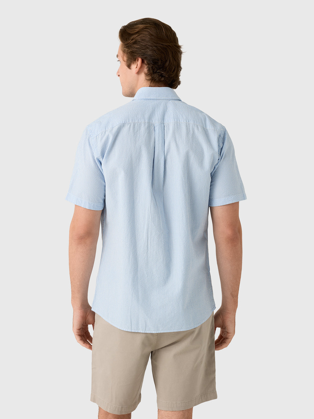Peter Millar Crown Men's Coastal Stripe Cotton Lyocell Sport Shirt - Saint Bernard