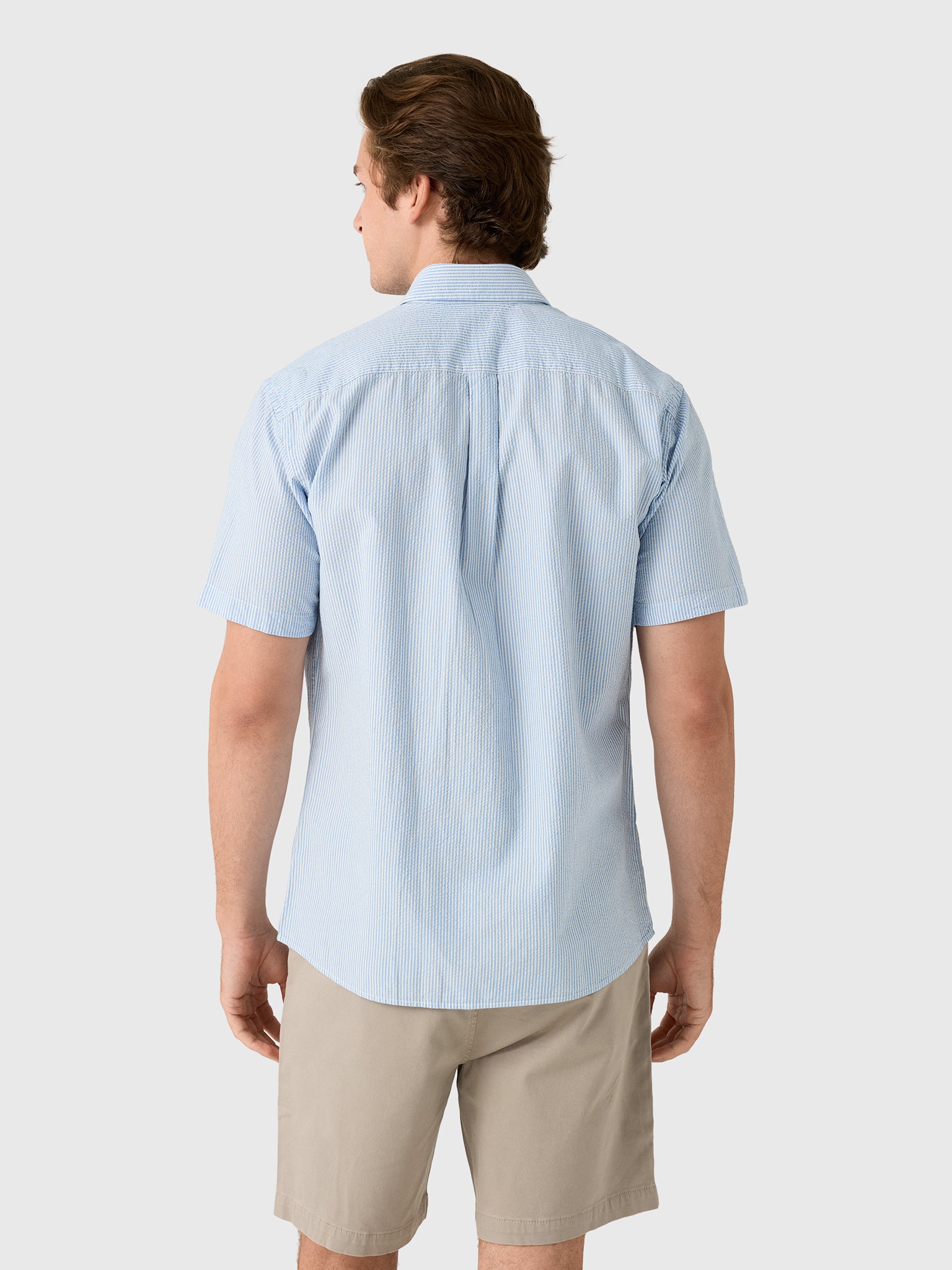 Peter Millar Crown Men's Coastal Stripe Cotton Lyocell Sport Shirt - Saint Bernard