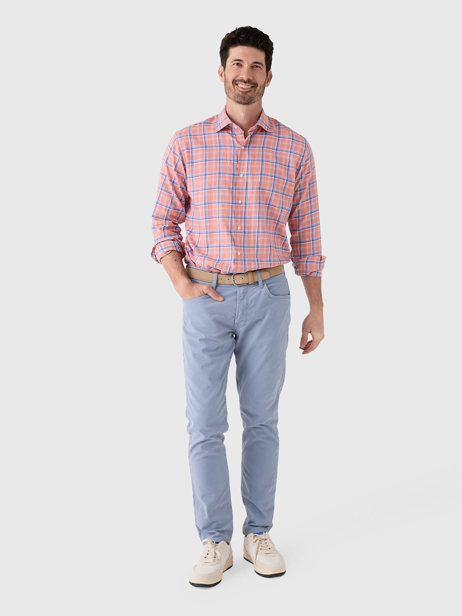 Peter Millar Crown Men's Triton Cotton Lyocell Sport Shirt - Saint Bernard