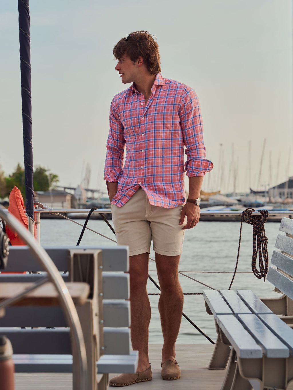 Peter Millar Crown Men's Triton Cotton Lyocell Sport Shirt - Saint Bernard