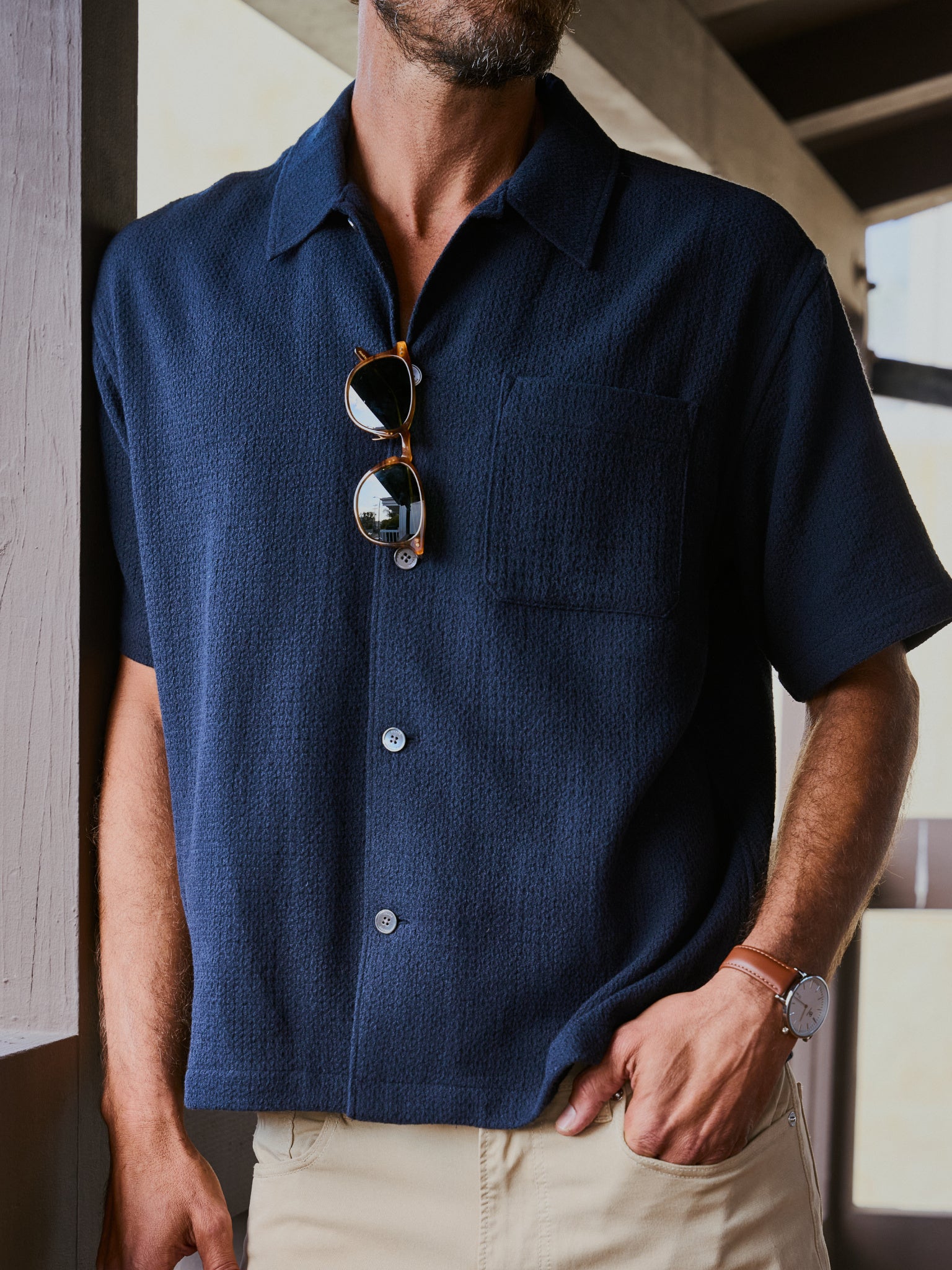 Frame Men's Open Weave Shirt - Saint Bernard