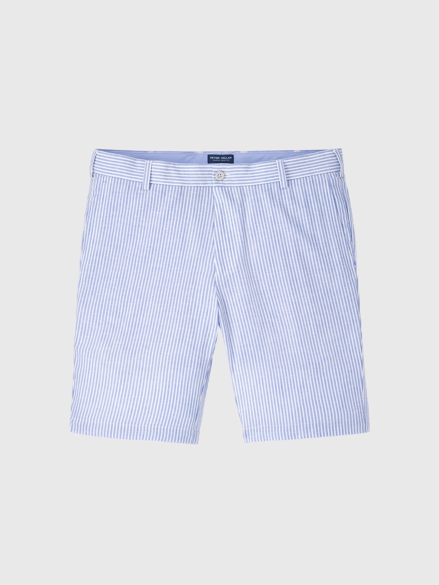 Peter Millar Crown Crafted Men's Surge Linen-Blend Stripe Performance Short - Saint Bernard