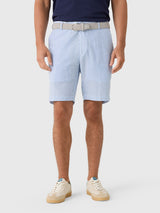 Peter Millar Crown Crafted Men's Surge Linen-Blend Stripe Performance Short - Saint Bernard