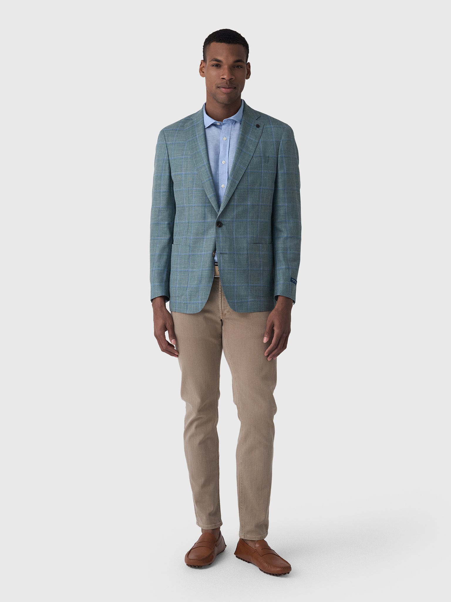 Peter Millar Crown Crafted Men's Salisbury Windowpane Soft Jacket - Saint Bernard