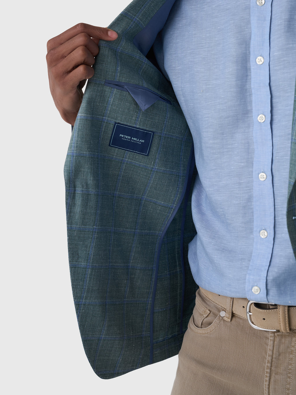 Peter Millar Crown Crafted Men's Salisbury Windowpane Soft Jacket - Saint Bernard
