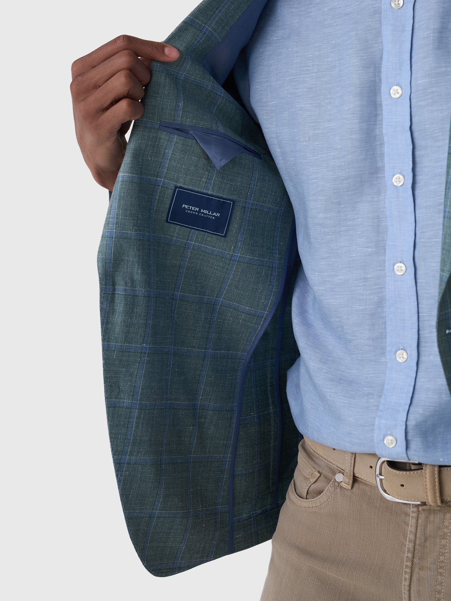 Peter Millar Crown Crafted Men's Salisbury Windowpane Soft Jacket - Saint Bernard