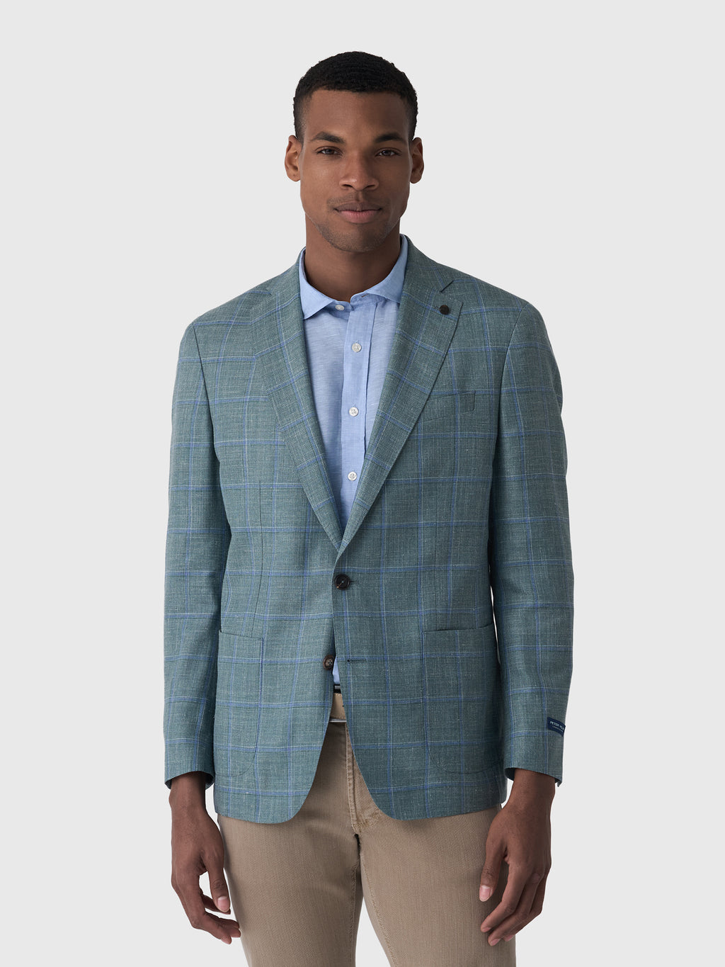 Peter Millar Crown Crafted Men's Salisbury Windowpane Soft Jacket - Saint Bernard