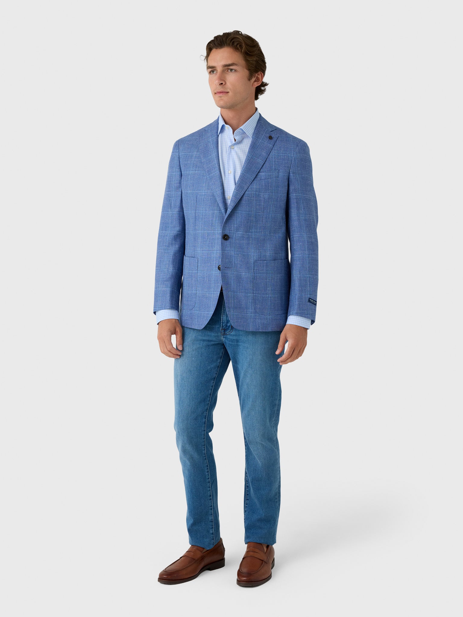 Peter Millar Crown Crafted Men's Reynolds Plaid Soft Jacket - Saint Bernard