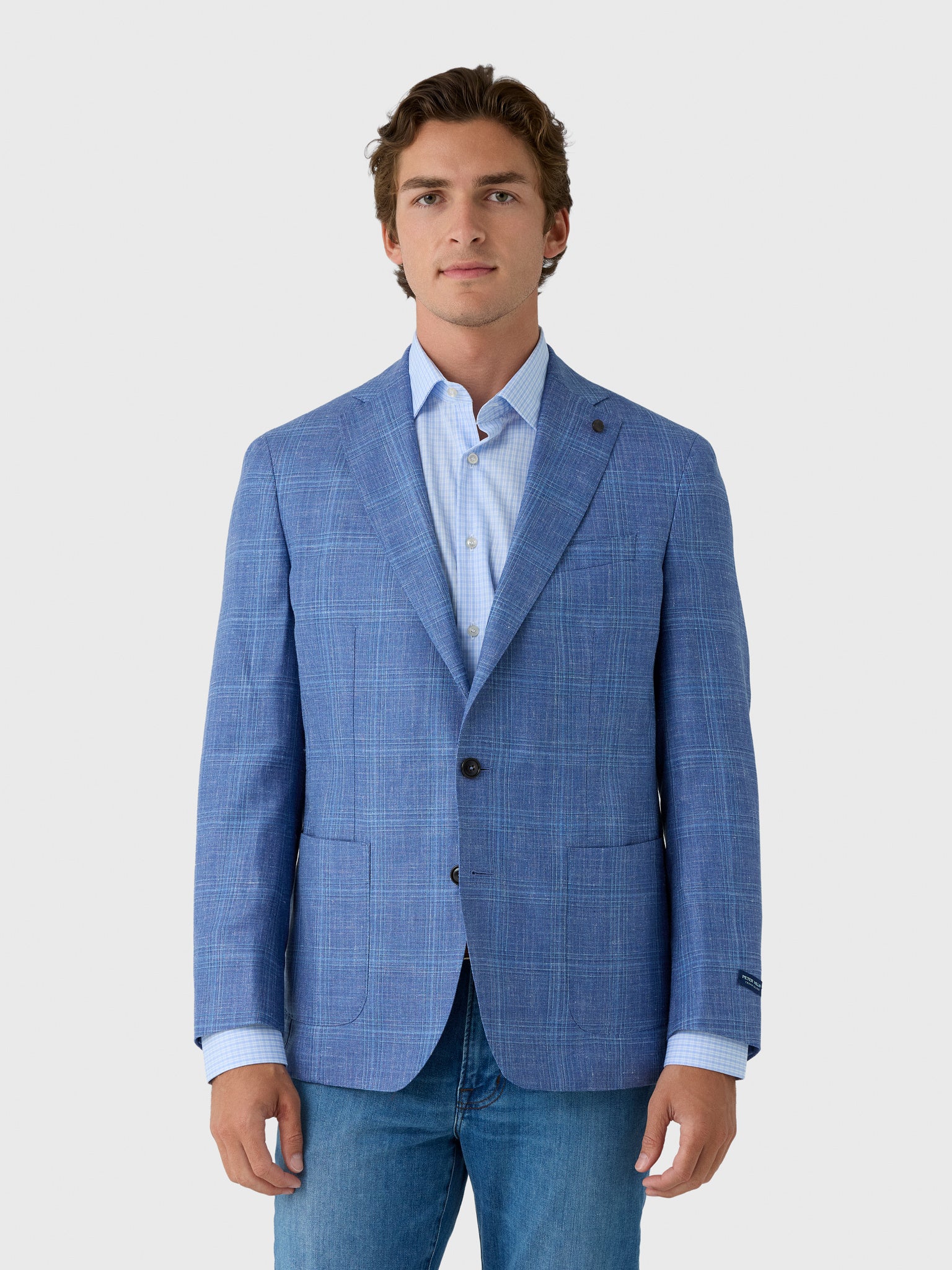 Peter Millar Crown Crafted Men's Reynolds Plaid Soft Jacket - Saint Bernard
