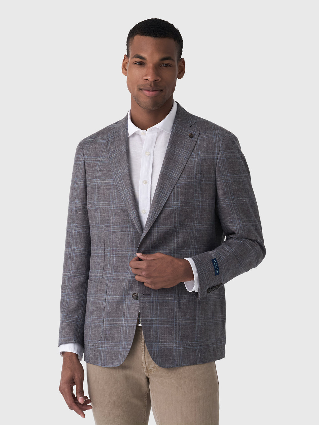 Peter Millar Crown Crafted Men's Pearce Plaid Soft Jacket - Saint Bernard