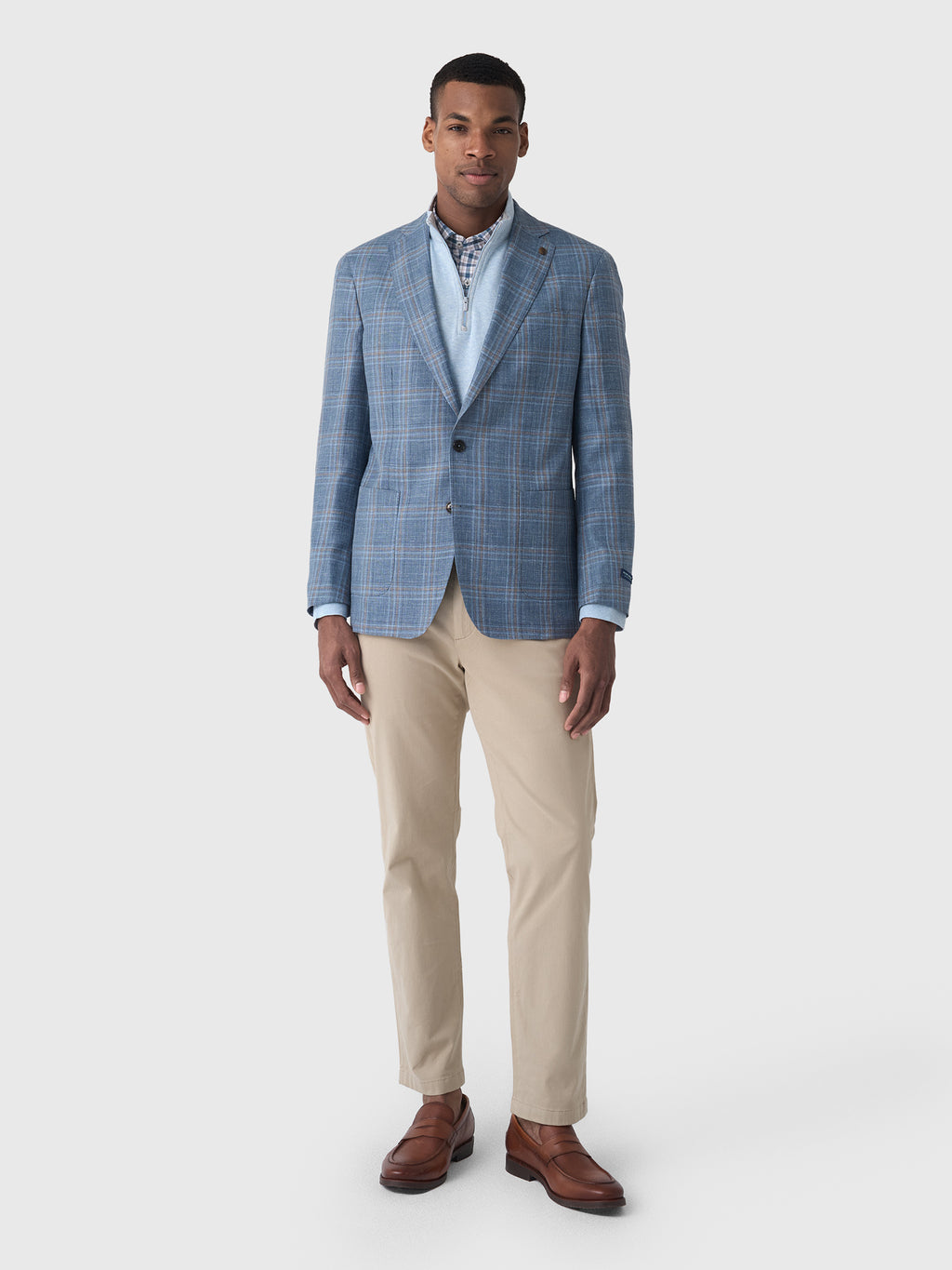 Peter Millar Crown Crafted Men's Hertford Plaid Soft Jacket - Saint Bernard