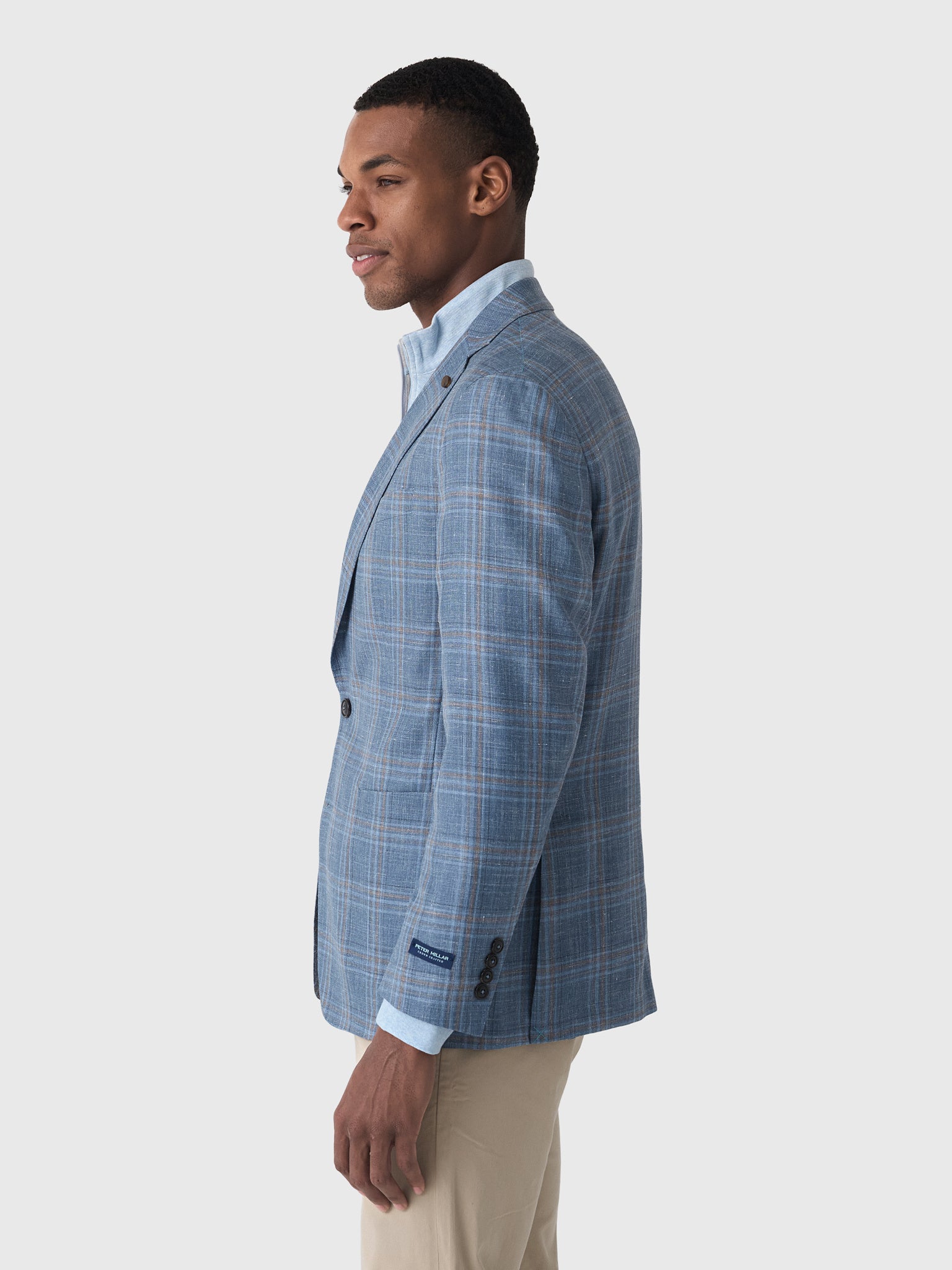 Peter Millar Crown Crafted Men's Hertford Plaid Soft Jacket - Saint Bernard