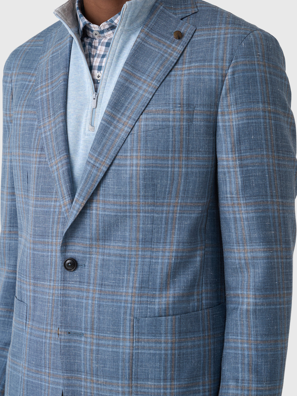 Peter Millar Crown Crafted Men's Hertford Plaid Soft Jacket - Saint Bernard
