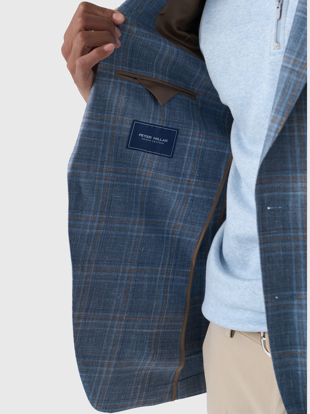 Peter Millar Crown Crafted Men's Hertford Plaid Soft Jacket - Saint Bernard