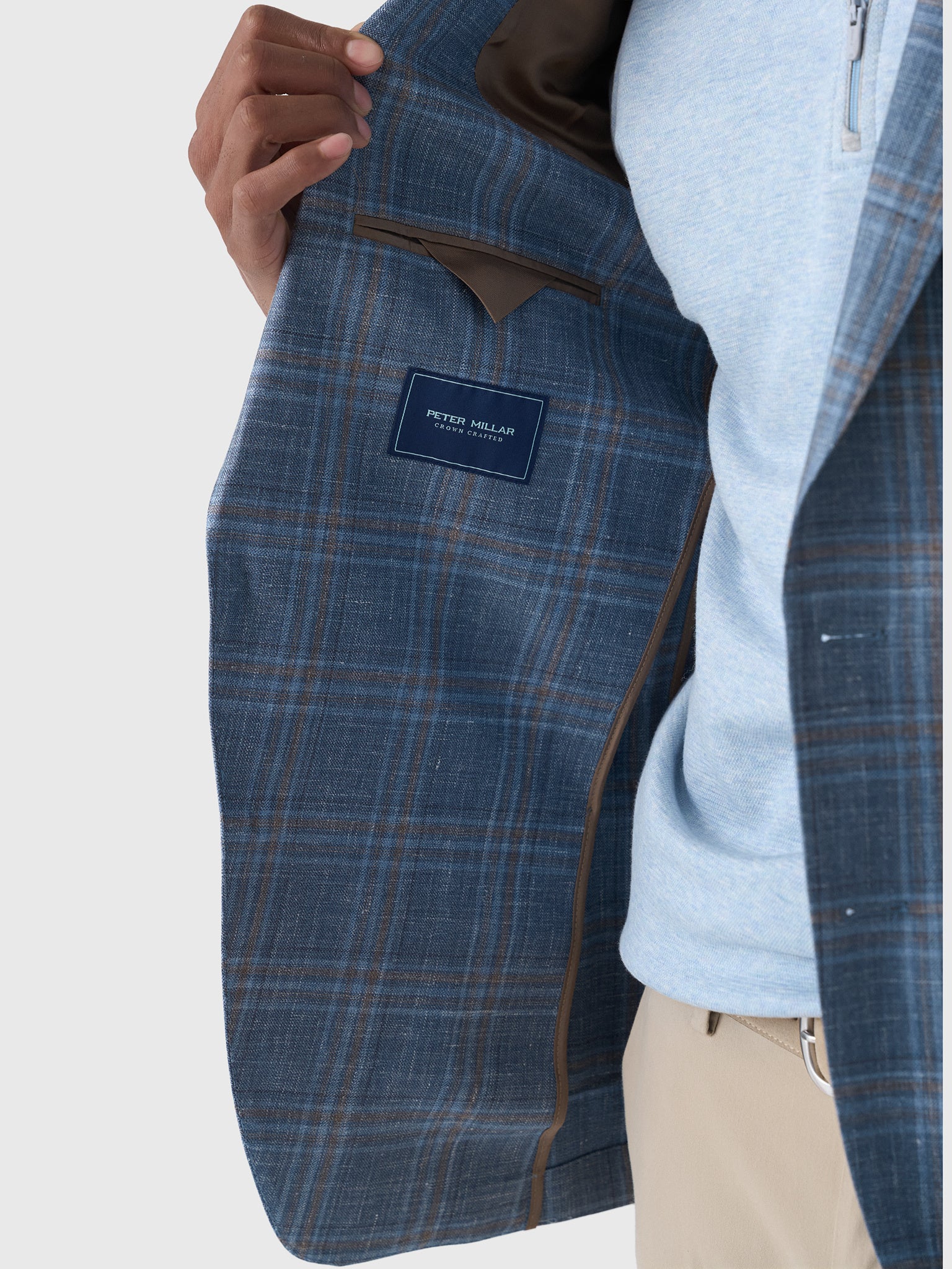 Peter Millar Crown Crafted Men's Hertford Plaid Soft Jacket - Saint Bernard