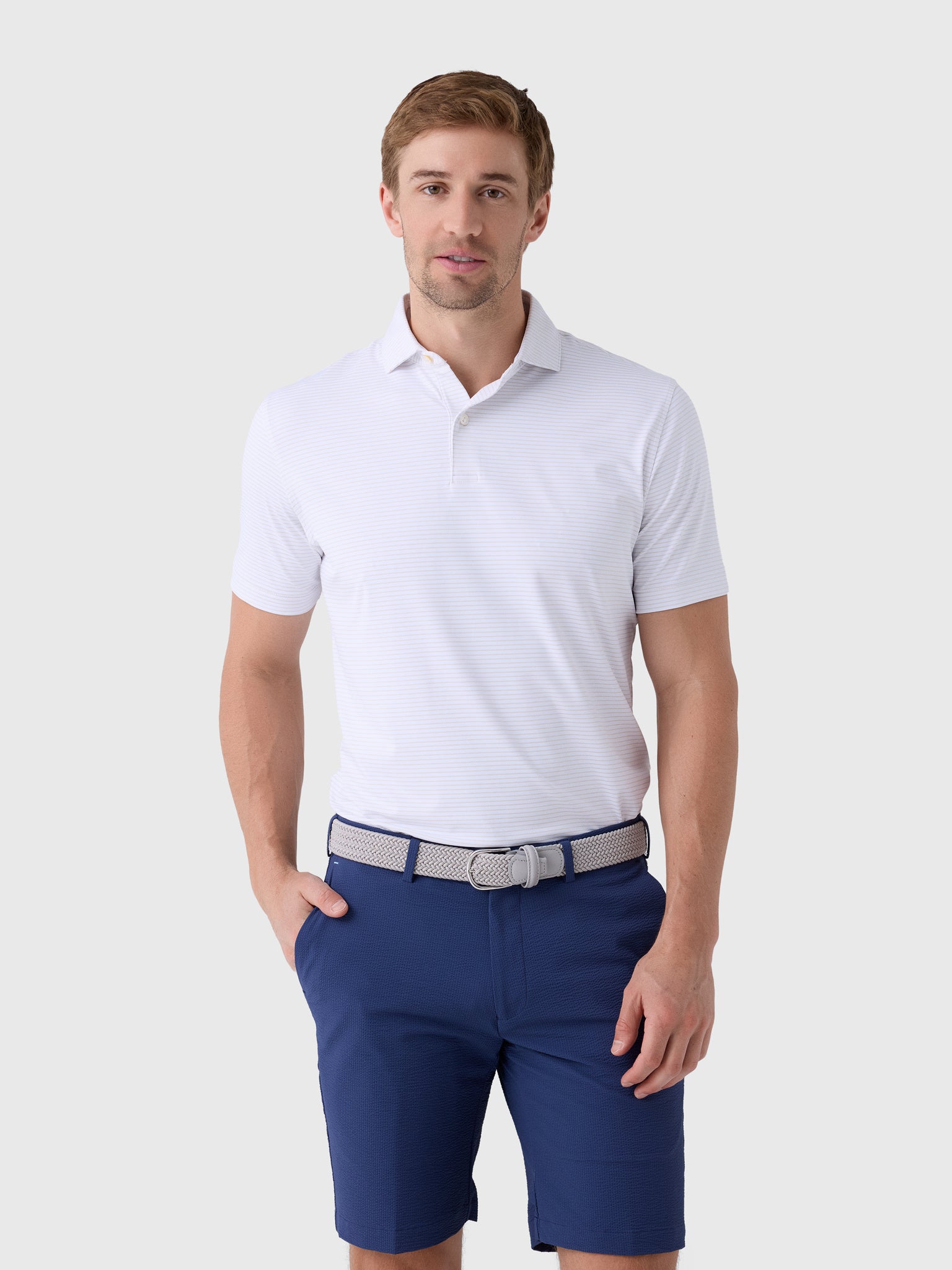 Peter Millar Crown Crafted Men's Ballad Performance Jersey Polo - Saint Bernard