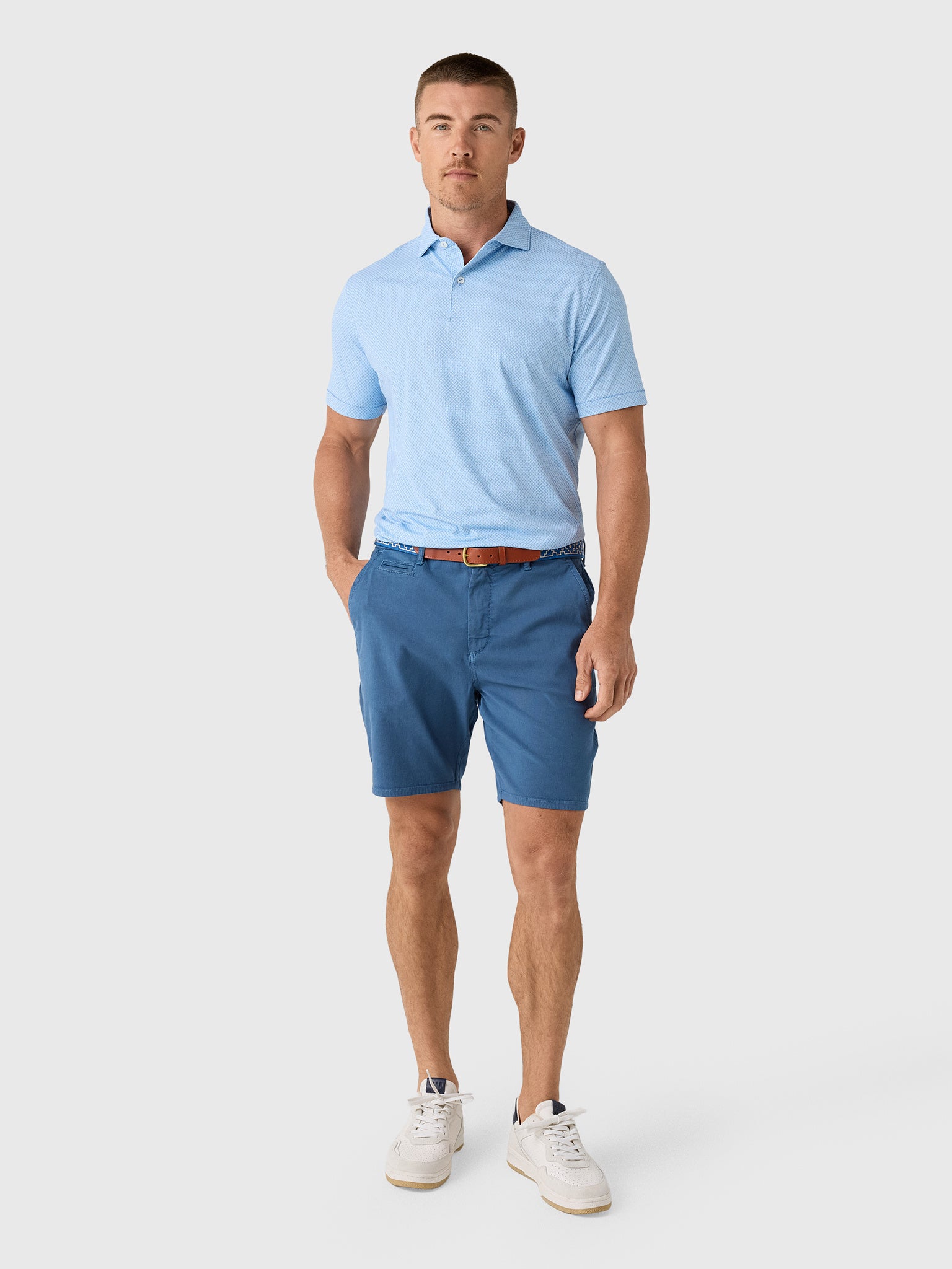 Peter Millar Crown Crafted Men's Granada Performance Jersey Polo - Saint Bernard