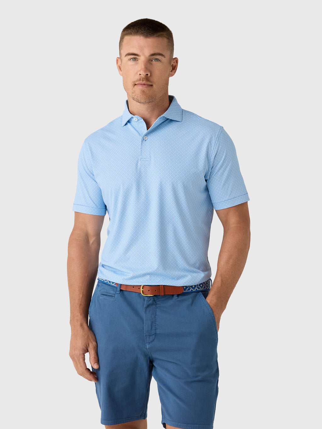 Peter Millar Crown Crafted Men's Granada Performance Jersey Polo - Saint Bernard