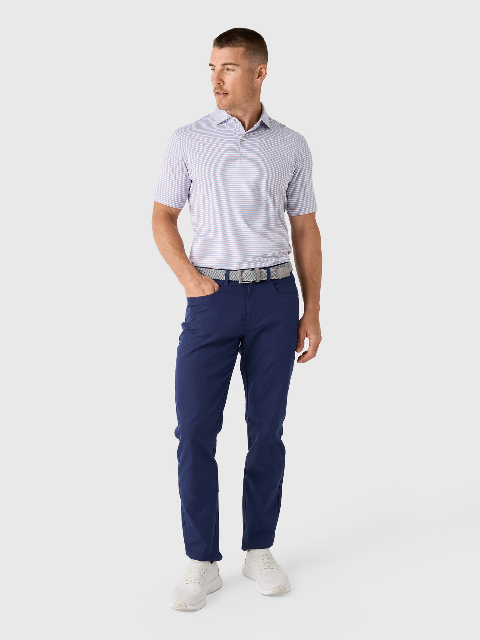 Peter Millar Crown Crafted Men's Alda Performance Jersey Polo - Saint Bernard