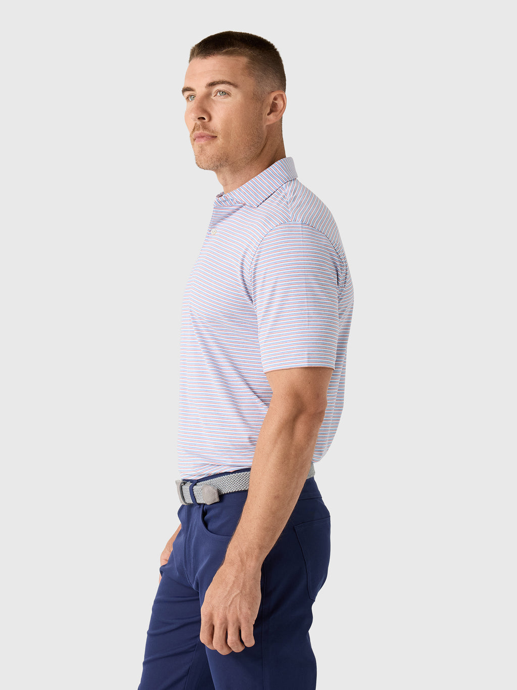 Peter Millar Crown Crafted Men's Alda Performance Jersey Polo - Saint Bernard