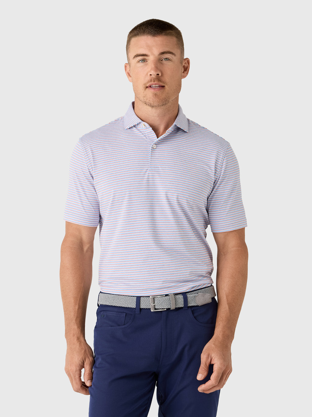 Peter Millar Crown Crafted Men's Alda Performance Jersey Polo - Saint Bernard