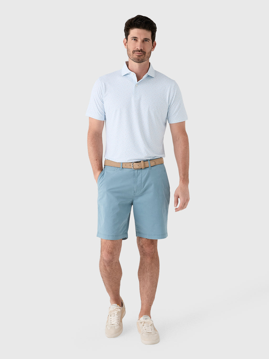 Peter Millar Crown Crafted Men's Soprano Waves Performance Jersey Polo - Saint Bernard