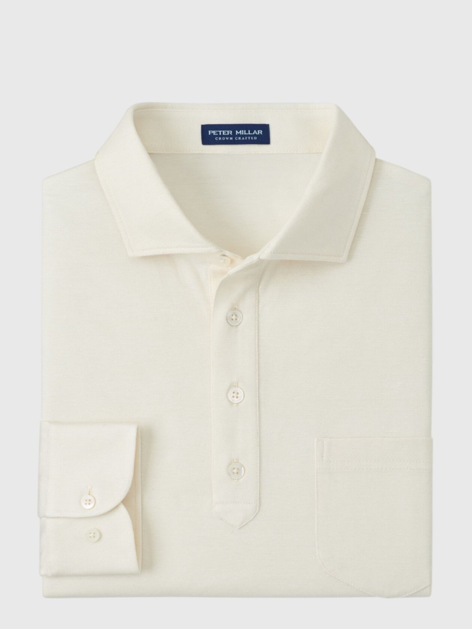 Peter Millar Crown Crafted Men's Landon Long-Sleeve Polo - Saint Bernard