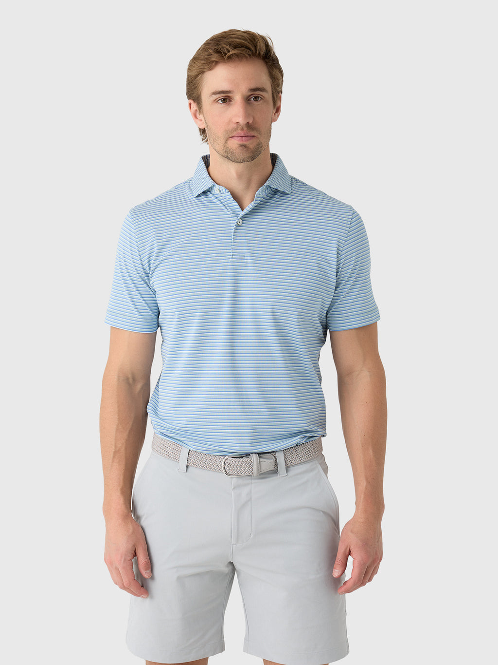 Peter Millar Crown Crafted Men's Tempo Performance Mesh Polo - Saint Bernard