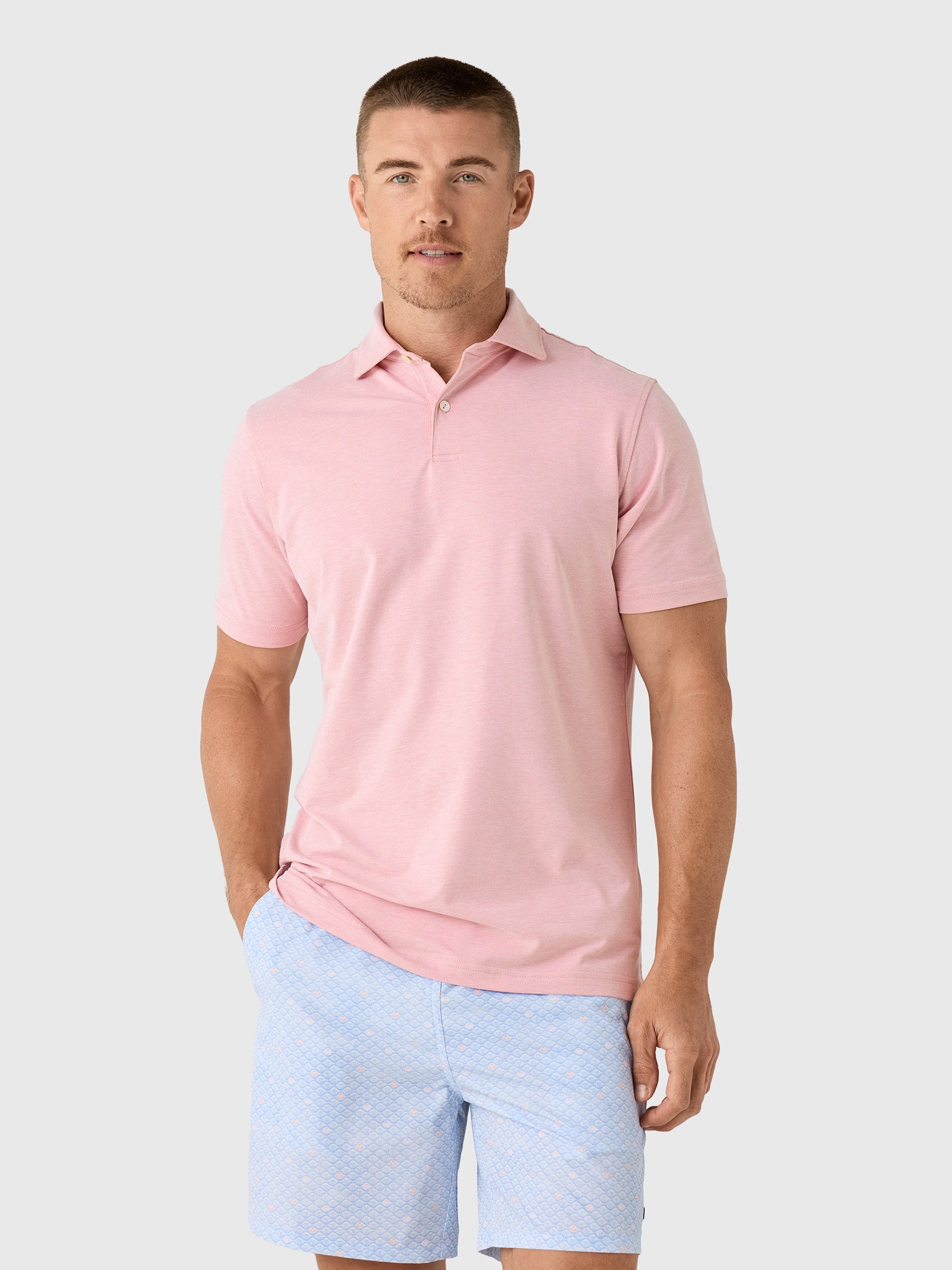 Peter Millar Crown Crafted Men's Albatross Cotton Blend Piqué Polo - Saint Bernard