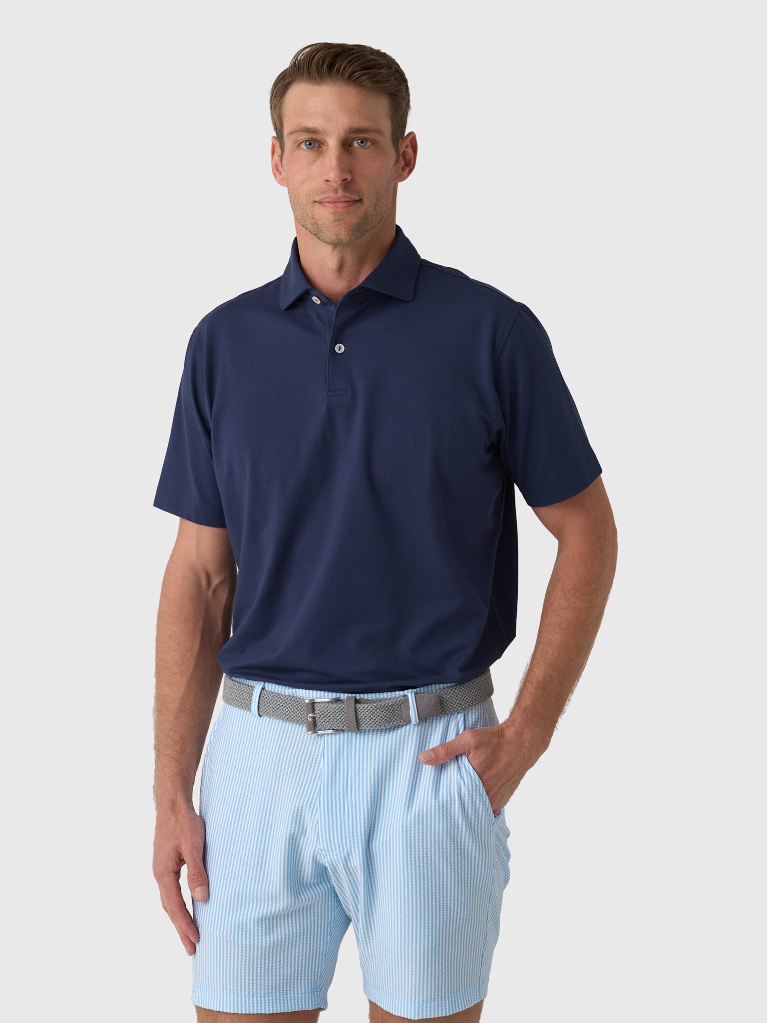 Peter Millar Crown Crafted Men's Albatross Cotton Blend Piqué Polo - Saint Bernard