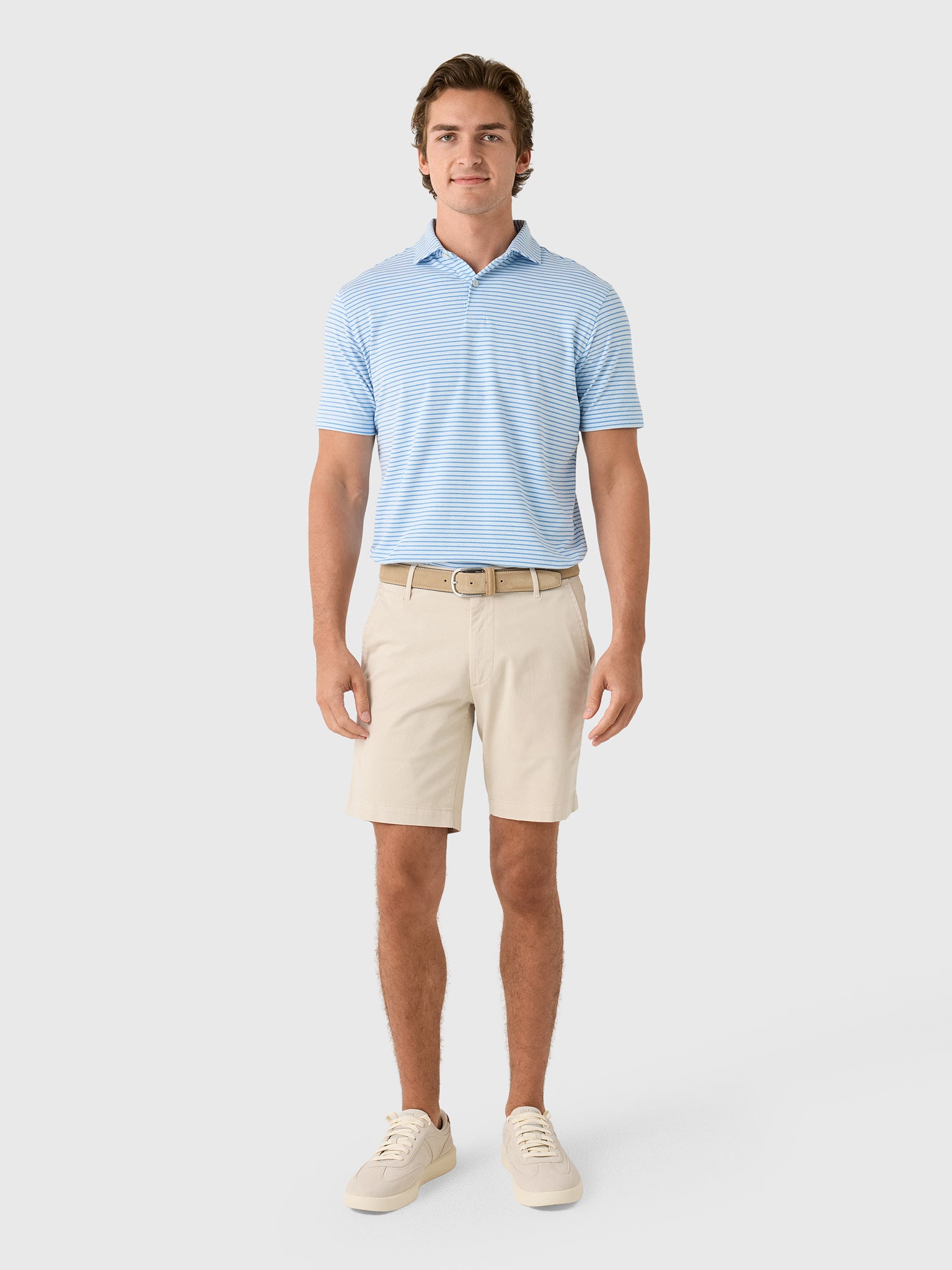 Peter Millar Crown Crafted Men's Albatross Stripe Cotton Blend Piqué Polo - Saint Bernard
