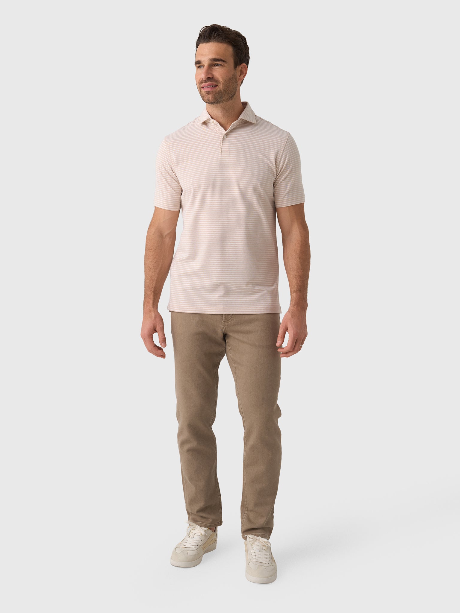 Peter Millar Crown Crafted Men's Albatross Stripe Cotton Blend Piqué Polo - Saint Bernard