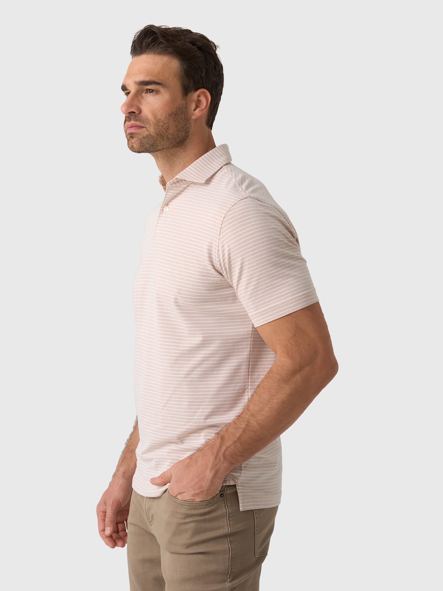 Peter Millar Crown Crafted Men's Albatross Stripe Cotton Blend Piqué Polo - Saint Bernard