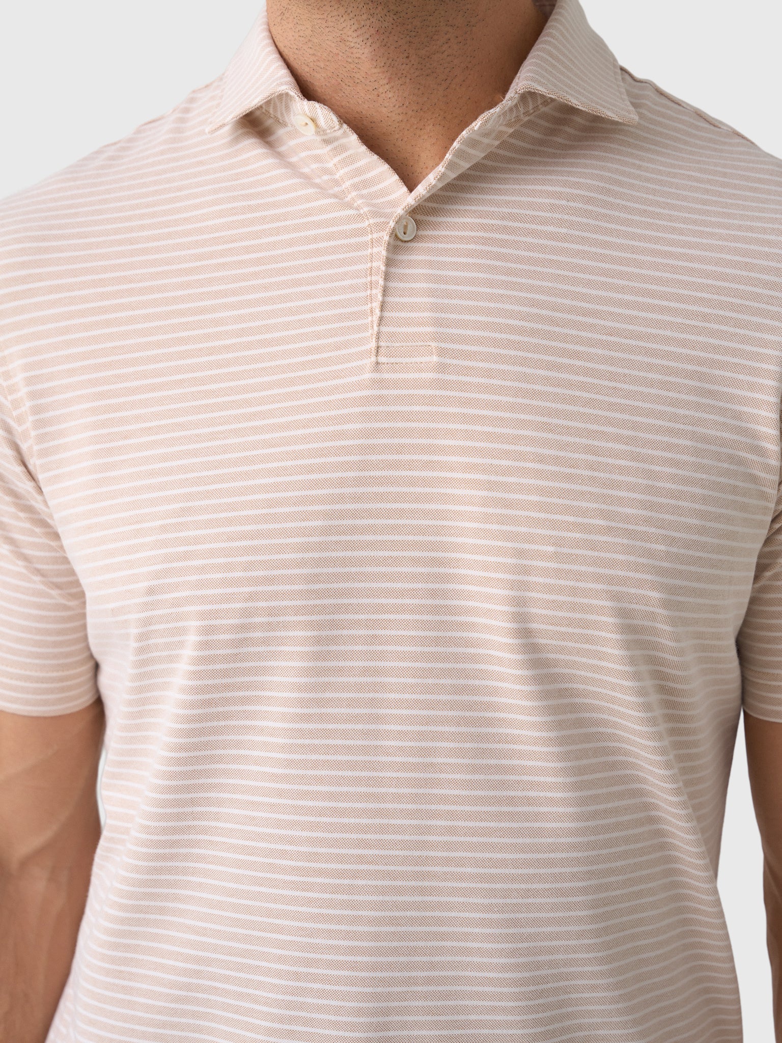 Peter Millar Crown Crafted Men's Albatross Stripe Cotton Blend Piqué Polo - Saint Bernard