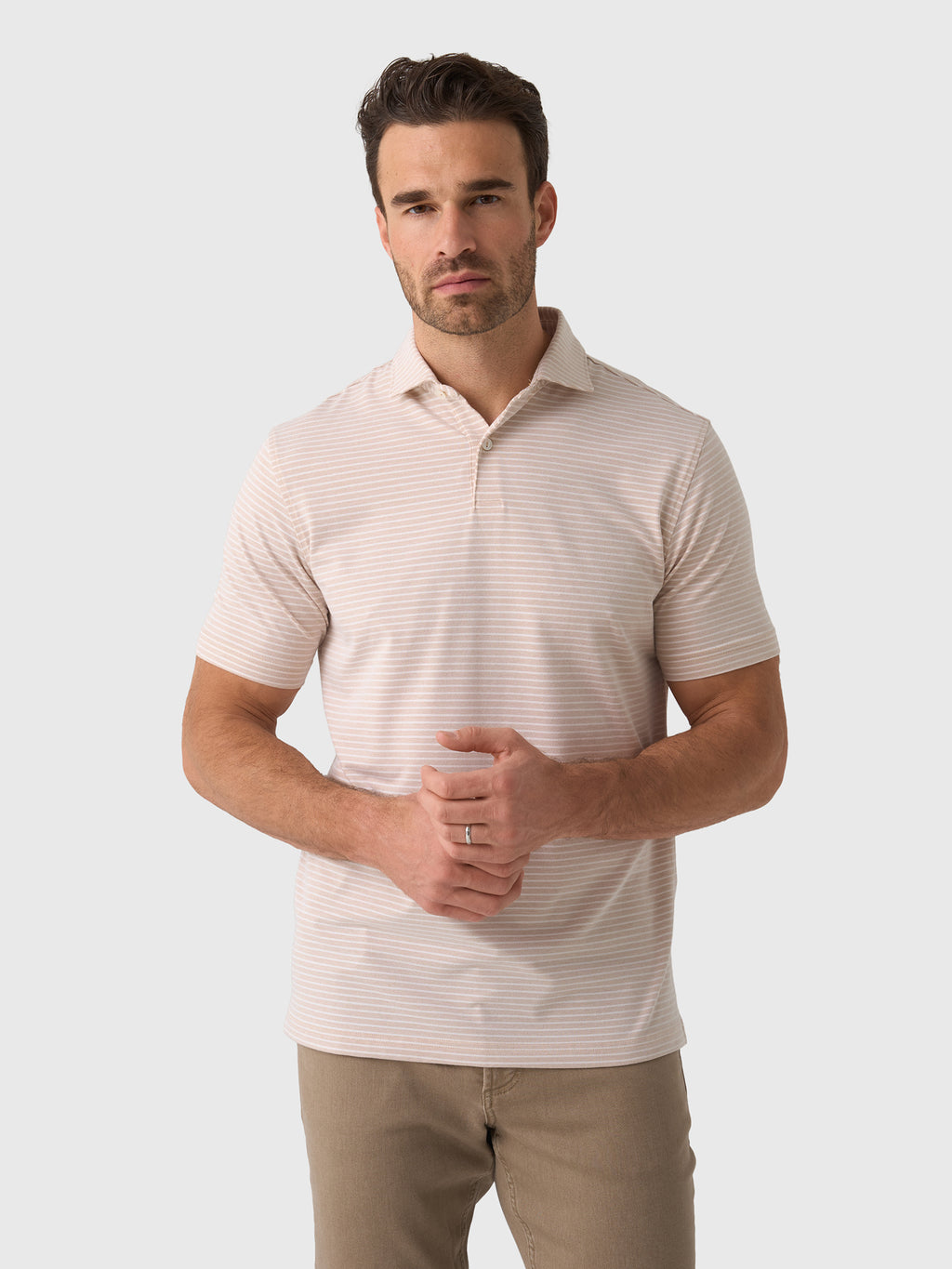 Peter Millar Crown Crafted Men's Albatross Stripe Cotton Blend Piqué Polo - Saint Bernard