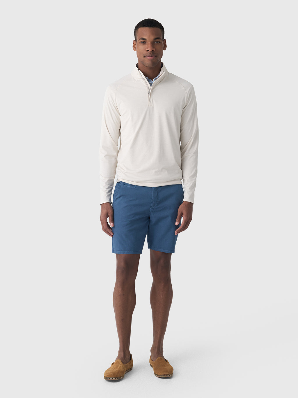 Peter Millar Crown Crafted Men's Stealth Stripe Performance Quarter-Zip - Saint Bernard