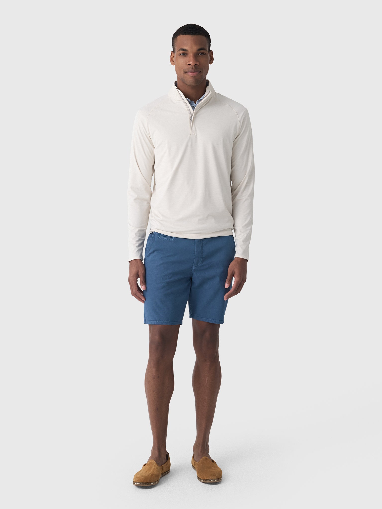 Peter Millar Crown Crafted Men's Stealth Stripe Performance Quarter-Zip - Saint Bernard