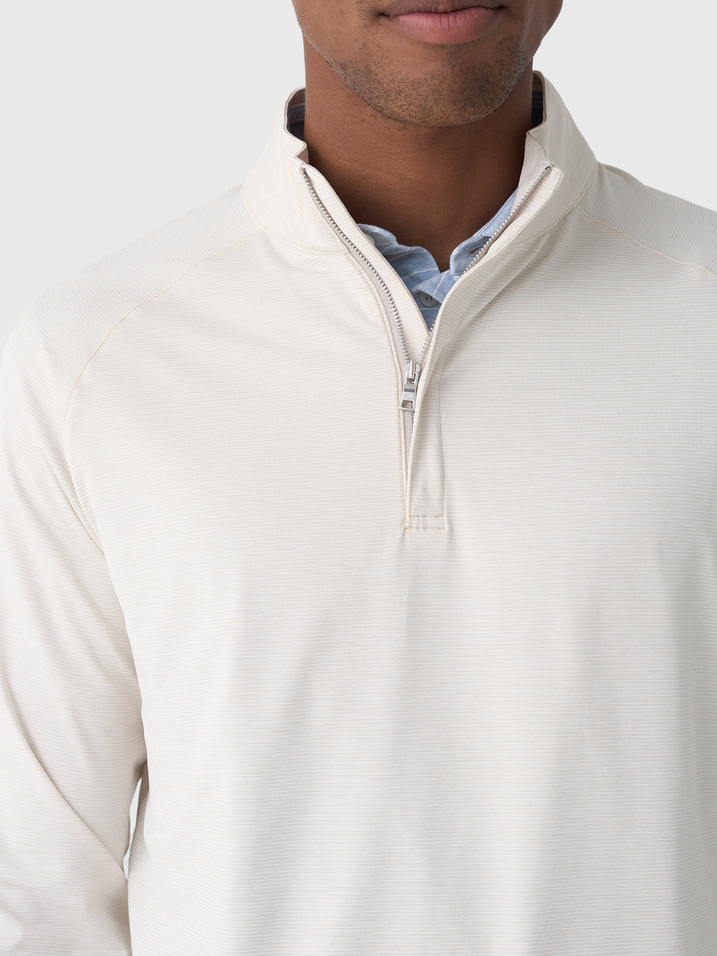 Peter Millar Crown Crafted Men's Stealth Stripe Performance Quarter-Zip - Saint Bernard