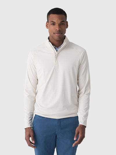 Peter Millar Crown Crafted Men's Stealth Stripe Performance Quarter-Zip - Saint Bernard