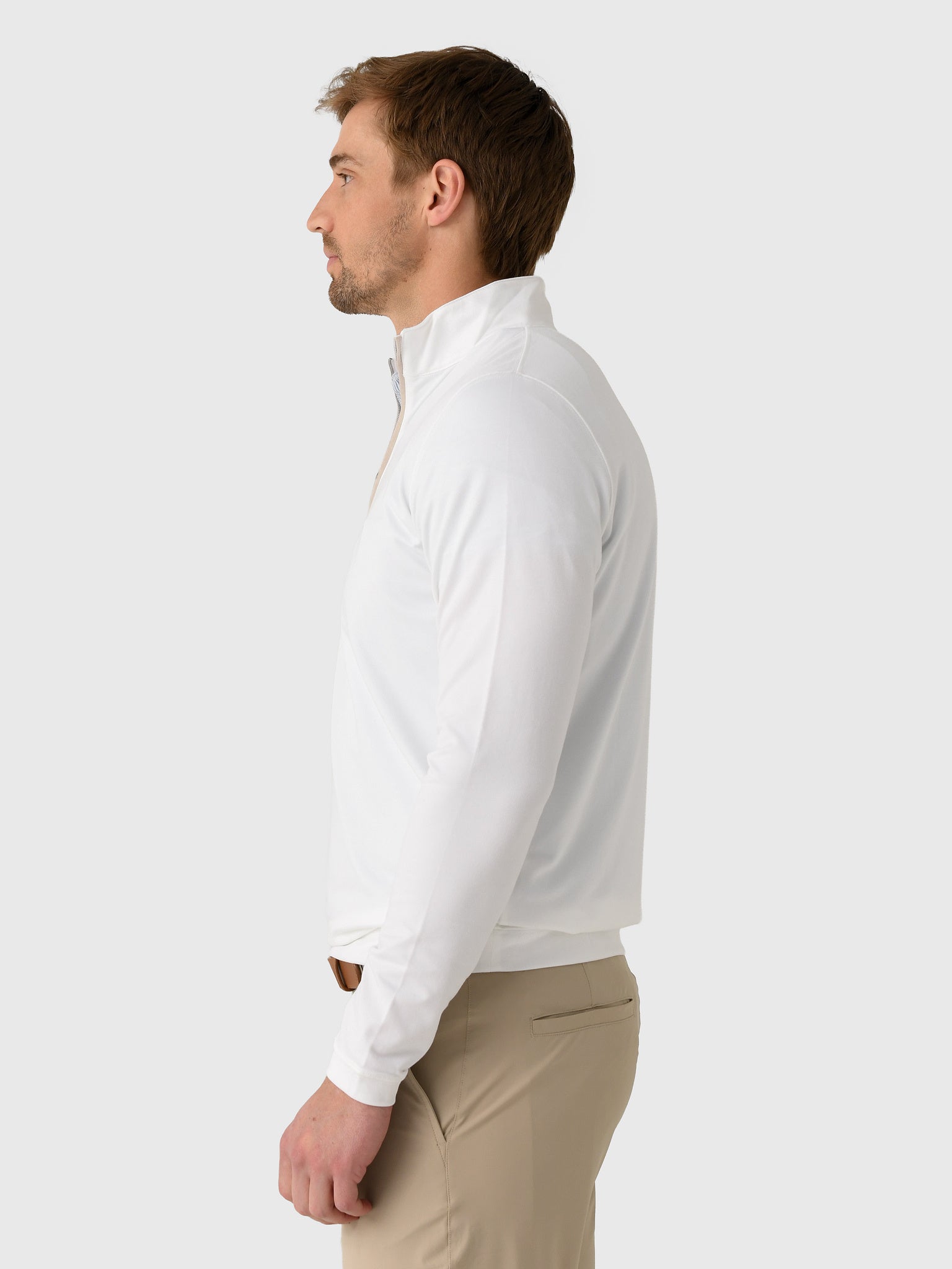 Peter Millar Crown Crafted Men's Albatross Cotton-Blend Piqué Quarter-Zip - Saint Bernard