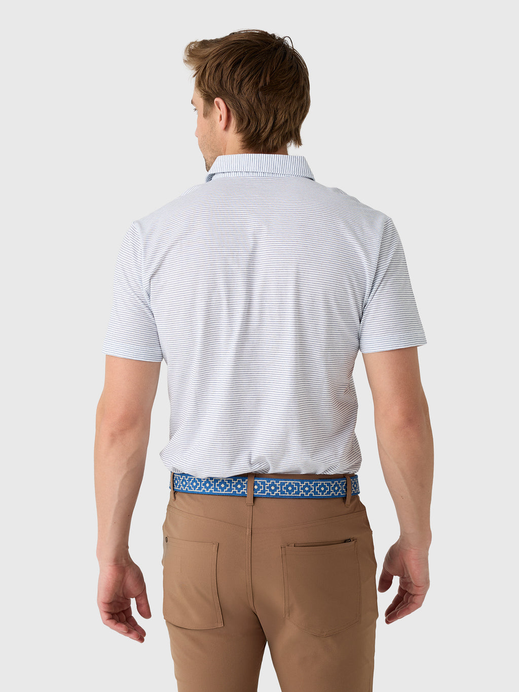 Peter Millar Crown Crafted Men's Journeyman Stripe Polo - Saint Bernard