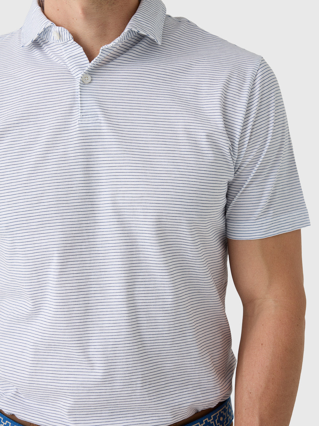 Peter Millar Crown Crafted Men's Journeyman Stripe Polo - Saint Bernard