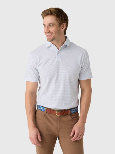 Peter Millar Crown Crafted Men's Journeyman Stripe Polo - Saint Bernard