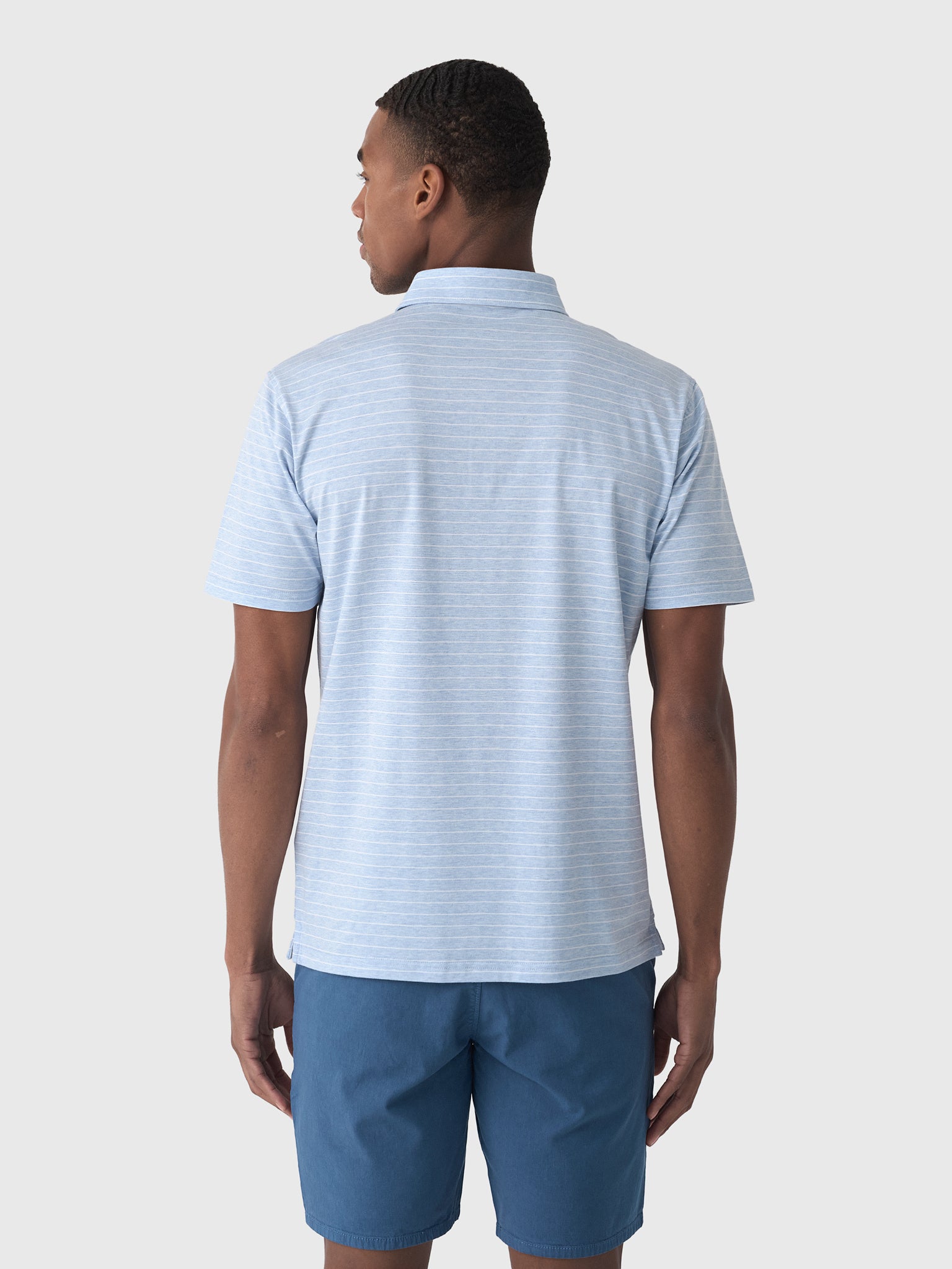 Peter Millar Crown Crafted Men's Excursionist Flex Striped Polo - Saint Bernard