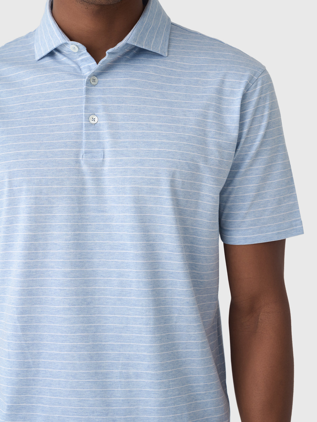 Peter Millar Crown Crafted Men's Excursionist Flex Striped Polo - Saint Bernard